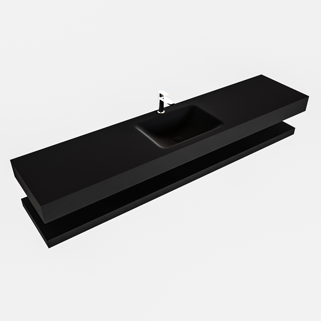 MONDIAZ ALAN 200cm solid surface estante Urban. Lavabo suspendido Centro 1 orificio, color Urban. 4 MONDIAZ ALAN 200cm solid surface estante Urban. Lavabo suspendido Centro 1 orificio, color Urban. - Imagen 4