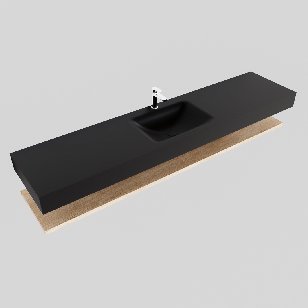 MONDIAZ ALAN 200cm estante Washed Oak. Lavabo suspendido Centro 1 orificio, color Urban. 4 MONDIAZ ALAN 200cm estante Washed Oak. Lavabo suspendido Centro 1 orificio, color Urban. - Imagen 4