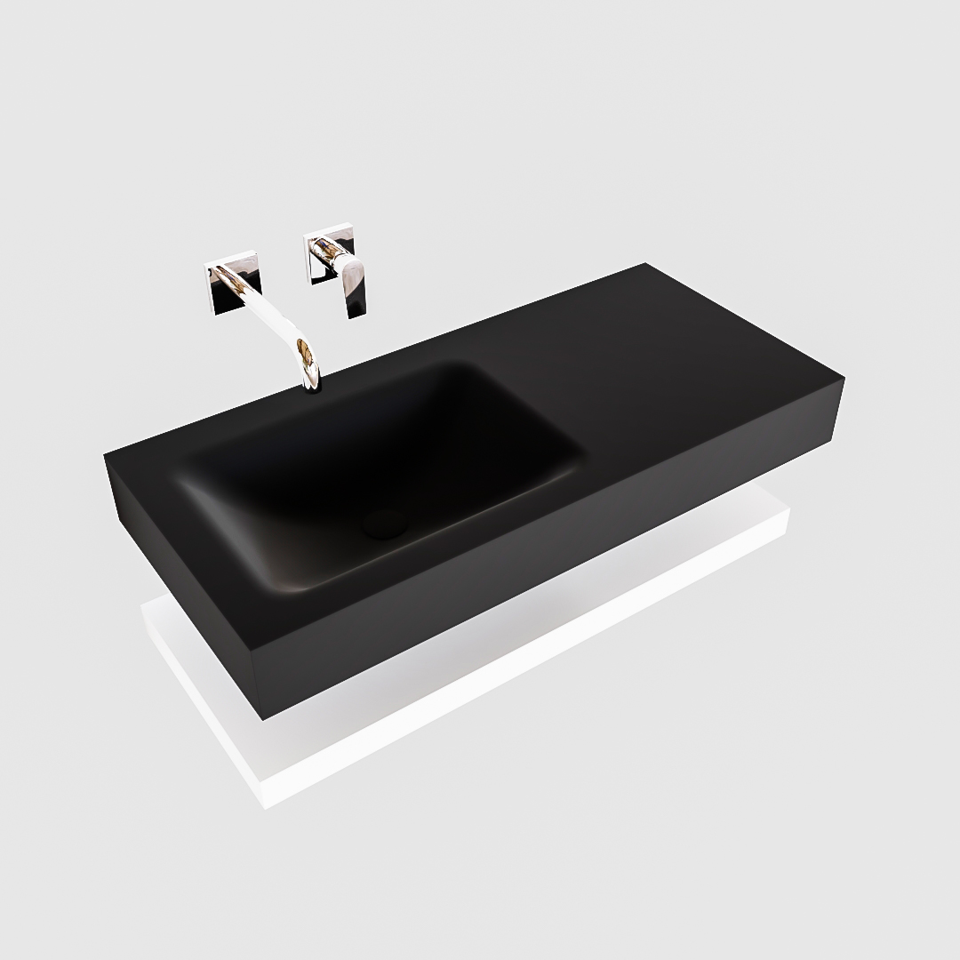 MONDIAZ ALAN 100cm solid surface estante Talc. Lavabo suspendido Izquierda sin orificio, color Urban. 4 MONDIAZ ALAN 100cm solid surface estante Talc. Lavabo suspendido Izquierda sin orificio, color Urban. - Imagen 4
