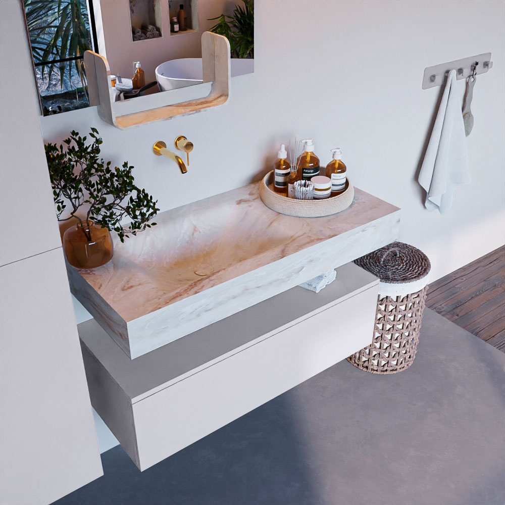 MONDIAZ ALAN-DLUX 100cm mueble de baño Cale 1 cajón. Lavabo CLOUD Izquierda sin orificios color Frappe. 1 MONDIAZ ALAN-DLUX 100cm mueble de baño Cale 1 cajón. Lavabo CLOUD Izquierda sin orificios color Frappe.