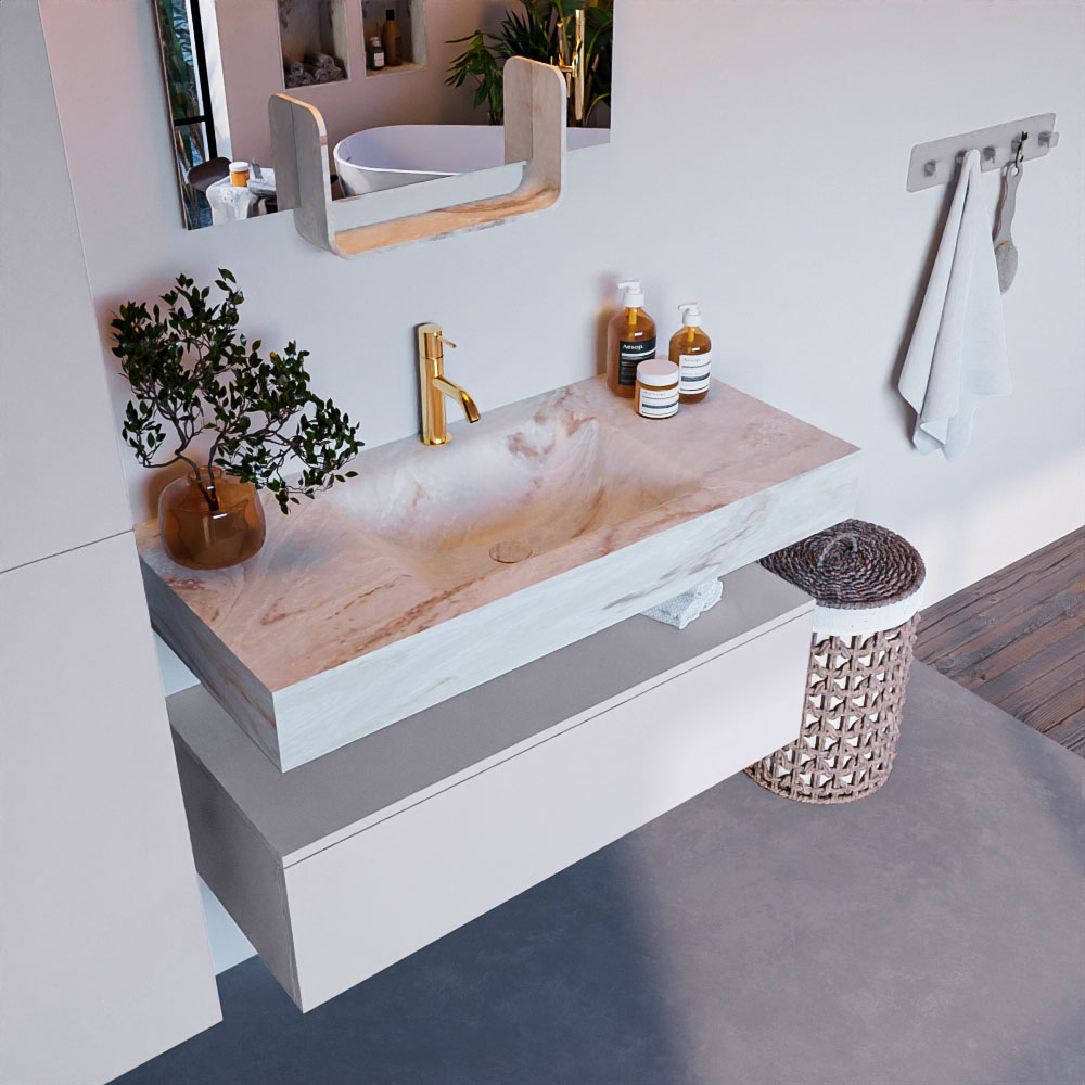 MONDIAZ ALAN-DLUX 100cm mueble de baño Cale 1 cajón. Lavabo CLOUD Centro 1 orificio color Frappe. 1 MONDIAZ ALAN-DLUX 100cm mueble de baño Cale 1 cajón. Lavabo CLOUD Centro 1 orificio color Frappe.