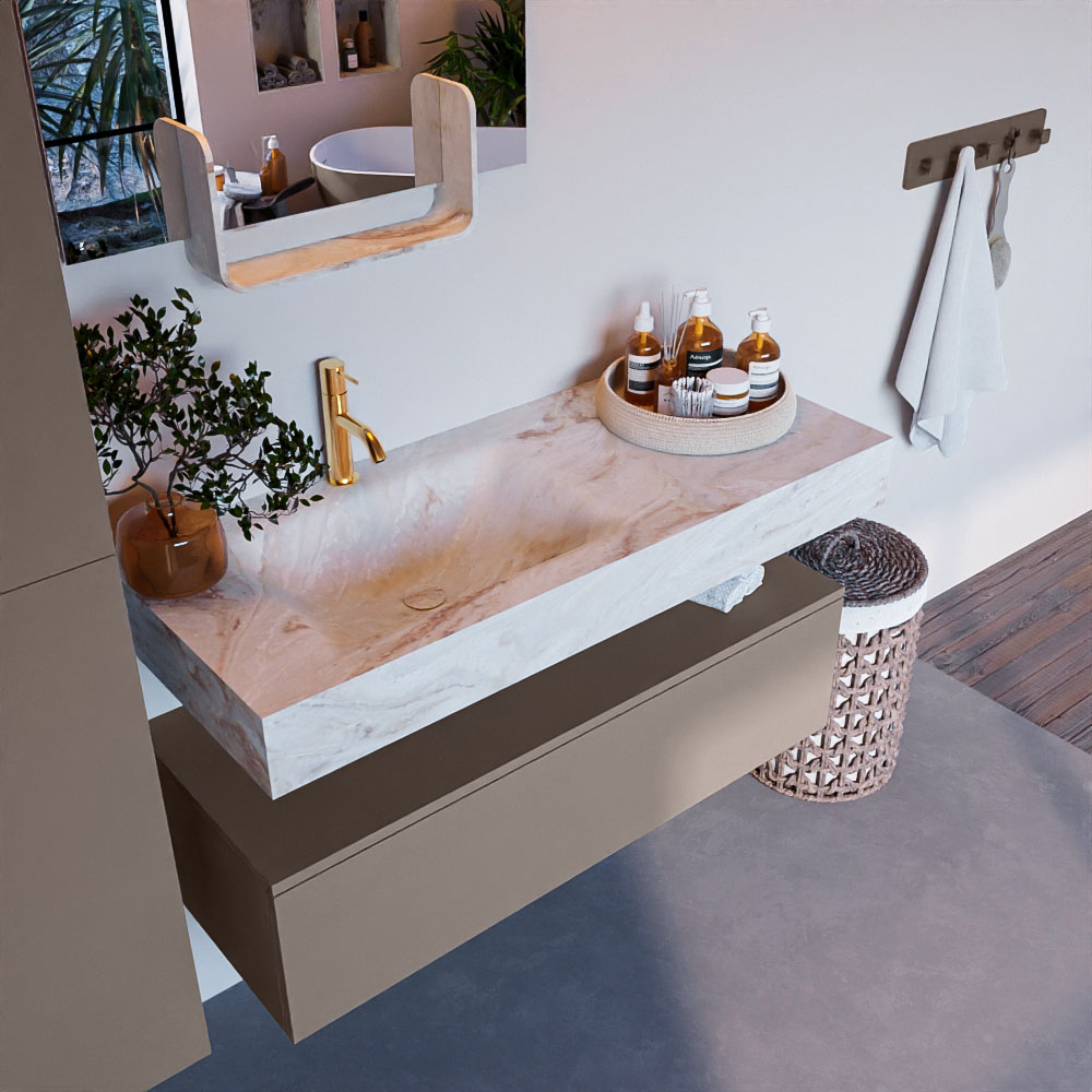 MONDIAZ ALAN-DLUX 110cm mueble de baño Smoke 1 cajón. Lavabo CLOUD Izquierda 1 orificio color Frappe. 1 MONDIAZ ALAN-DLUX 110cm mueble de baño Smoke 1 cajón. Lavabo CLOUD Izquierda 1 orificio color Frappe.