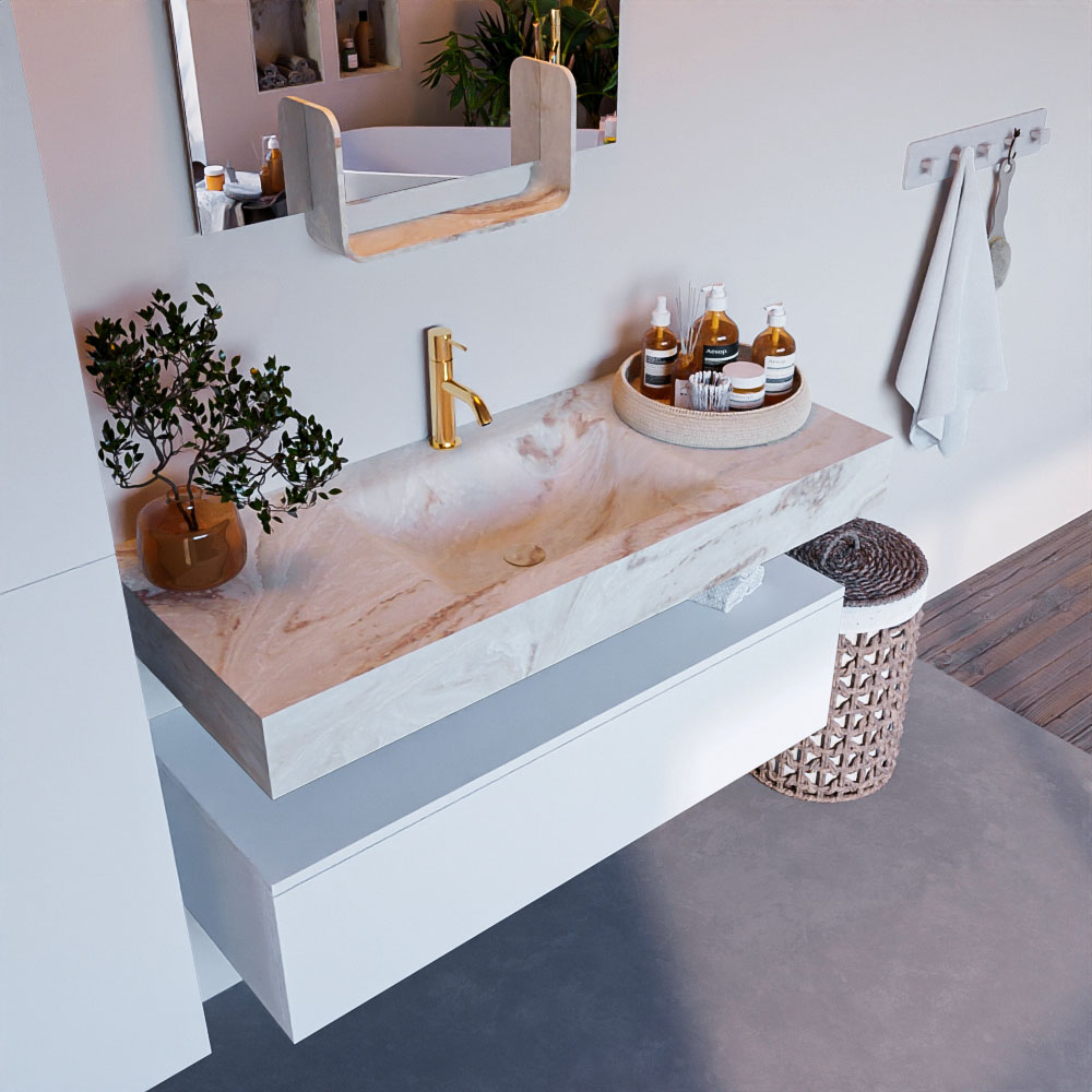 MONDIAZ ALAN-DLUX 110cm mueble de baño Talc 1 cajón. Lavabo CLOUD Centro 1 orificio color Frappe. 1 MONDIAZ ALAN-DLUX 110cm mueble de baño Talc 1 cajón. Lavabo CLOUD Centro 1 orificio color Frappe.