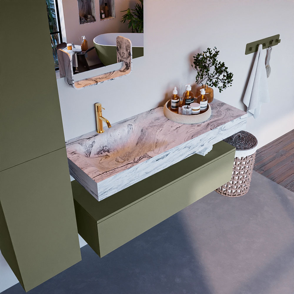 MONDIAZ ALAN-DLUX 120cm mueble de baño Army 1 cajón. Lavabo CLOUD Izquierda 1 orificio color Glace. 1 MONDIAZ ALAN-DLUX 120cm mueble de baño Army 1 cajón. Lavabo CLOUD Izquierda 1 orificio color Glace.