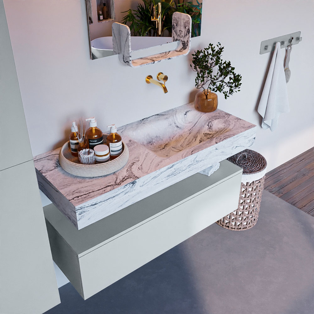 MONDIAZ ALAN-DLUX 110cm mueble de baño Clay 1 cajón. Lavabo CLOUD Derecho sin orificios color Glace. 1 MONDIAZ ALAN-DLUX 110cm mueble de baño Clay 1 cajón. Lavabo CLOUD Derecho sin orificios color Glace.