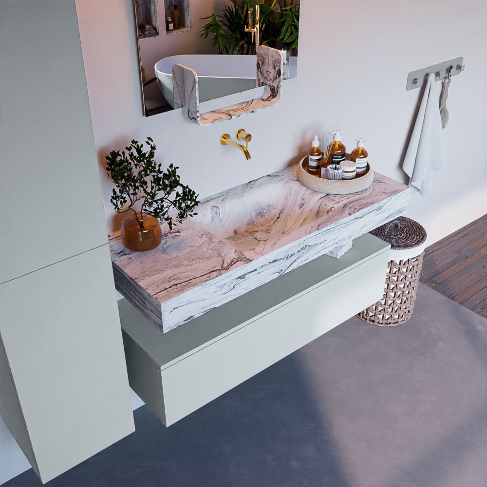 MONDIAZ ALAN-DLUX 120cm mueble de baño Clay 1 cajón. Lavabo CLOUD Centro sin orificios color Glace. 1 MONDIAZ ALAN-DLUX 120cm mueble de baño Clay 1 cajón. Lavabo CLOUD Centro sin orificios color Glace.