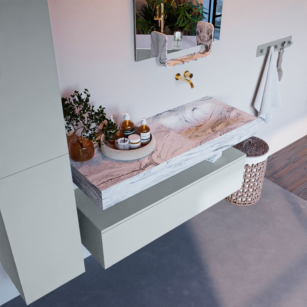 MONDIAZ ALAN-DLUX 120cm mueble de baño Clay 1 cajón. Lavabo CLOUD Derecho sin orificios color Glace. 1 MONDIAZ ALAN-DLUX 120cm mueble de baño Clay 1 cajón. Lavabo CLOUD Derecho sin orificios color Glace.