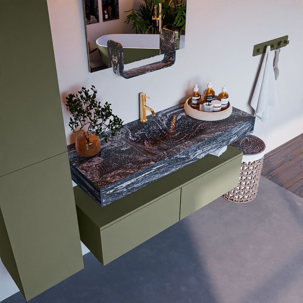 MONDIAZ ALAN-DLUX 120cm mueble de baño Army 2 cajones. Lavabo CLOUD Centro 1 orificio color Lava. 1 MONDIAZ ALAN-DLUX 120cm mueble de baño Army 2 cajones. Lavabo CLOUD Centro 1 orificio color Lava.