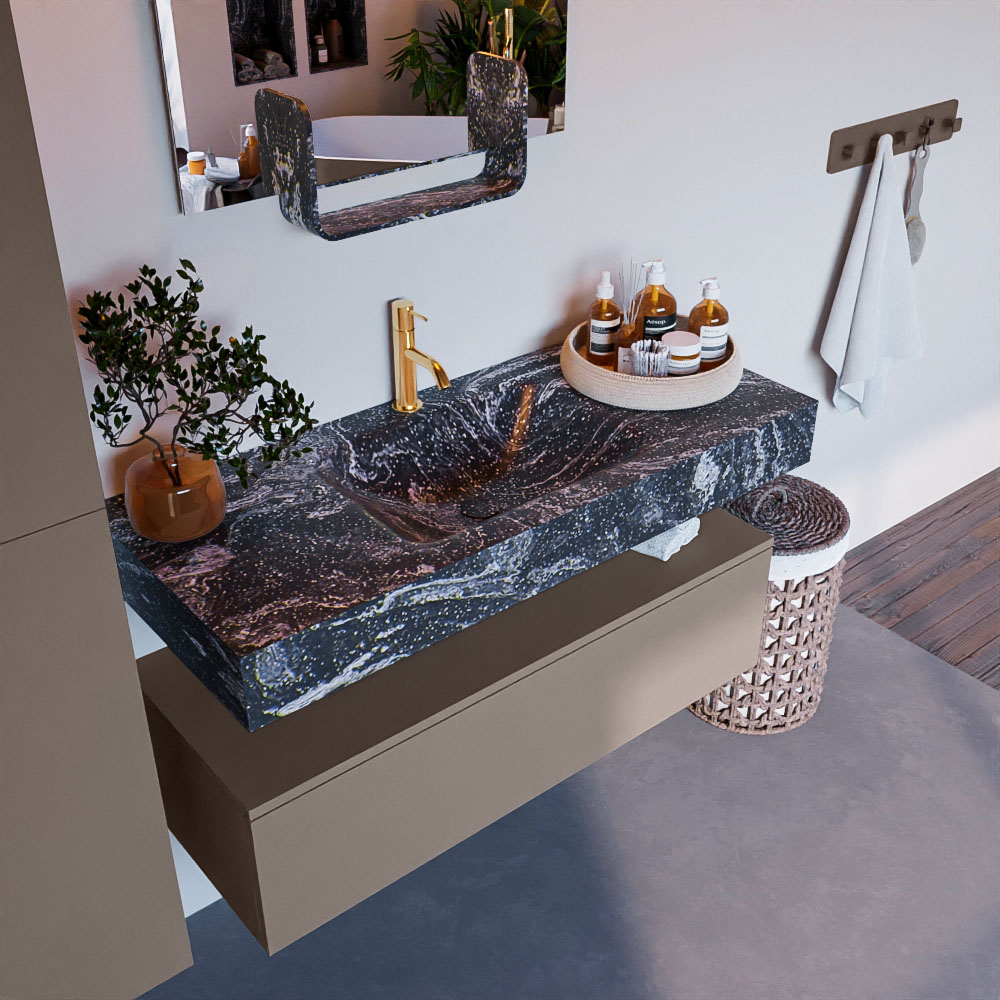 MONDIAZ ALAN-DLUX 110cm mueble de baño Smoke 1 cajón. Lavabo CLOUD Centro 1 orificio color Lava. 1 MONDIAZ ALAN-DLUX 110cm mueble de baño Smoke 1 cajón. Lavabo CLOUD Centro 1 orificio color Lava.