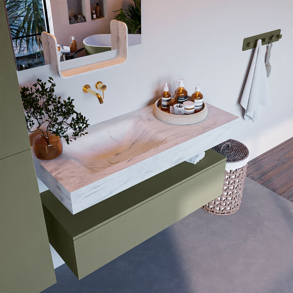 MONDIAZ ALAN-DLUX 110cm mueble de baño Army 1 cajón. Lavabo CLOUD Izquierda sin orificios color Opalo. 1 MONDIAZ ALAN-DLUX 110cm mueble de baño Army 1 cajón. Lavabo CLOUD Izquierda sin orificios color Opalo.