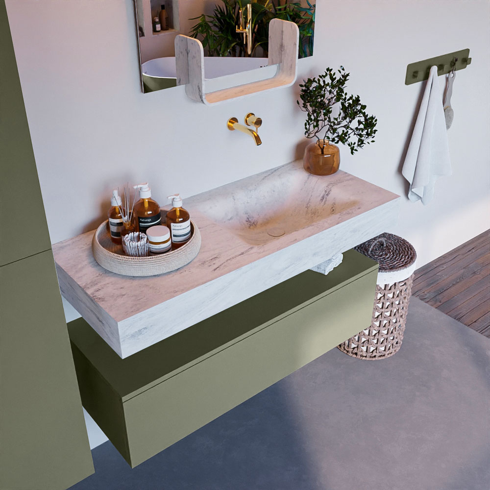 MONDIAZ ALAN-DLUX 110cm mueble de baño Army 1 cajón. Lavabo CLOUD Derecho sin orificios color Opalo. 1 MONDIAZ ALAN-DLUX 110cm mueble de baño Army 1 cajón. Lavabo CLOUD Derecho sin orificios color Opalo.