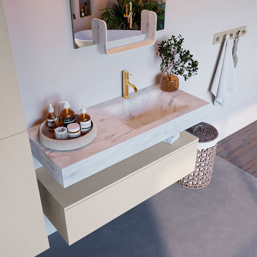 MONDIAZ ALAN-DLUX 110cm mueble de baño Linen 1 cajón. Lavabo CLOUD Derecho 1 orificio color Opalo. 1 MONDIAZ ALAN-DLUX 110cm mueble de baño Linen 1 cajón. Lavabo CLOUD Derecho 1 orificio color Opalo.