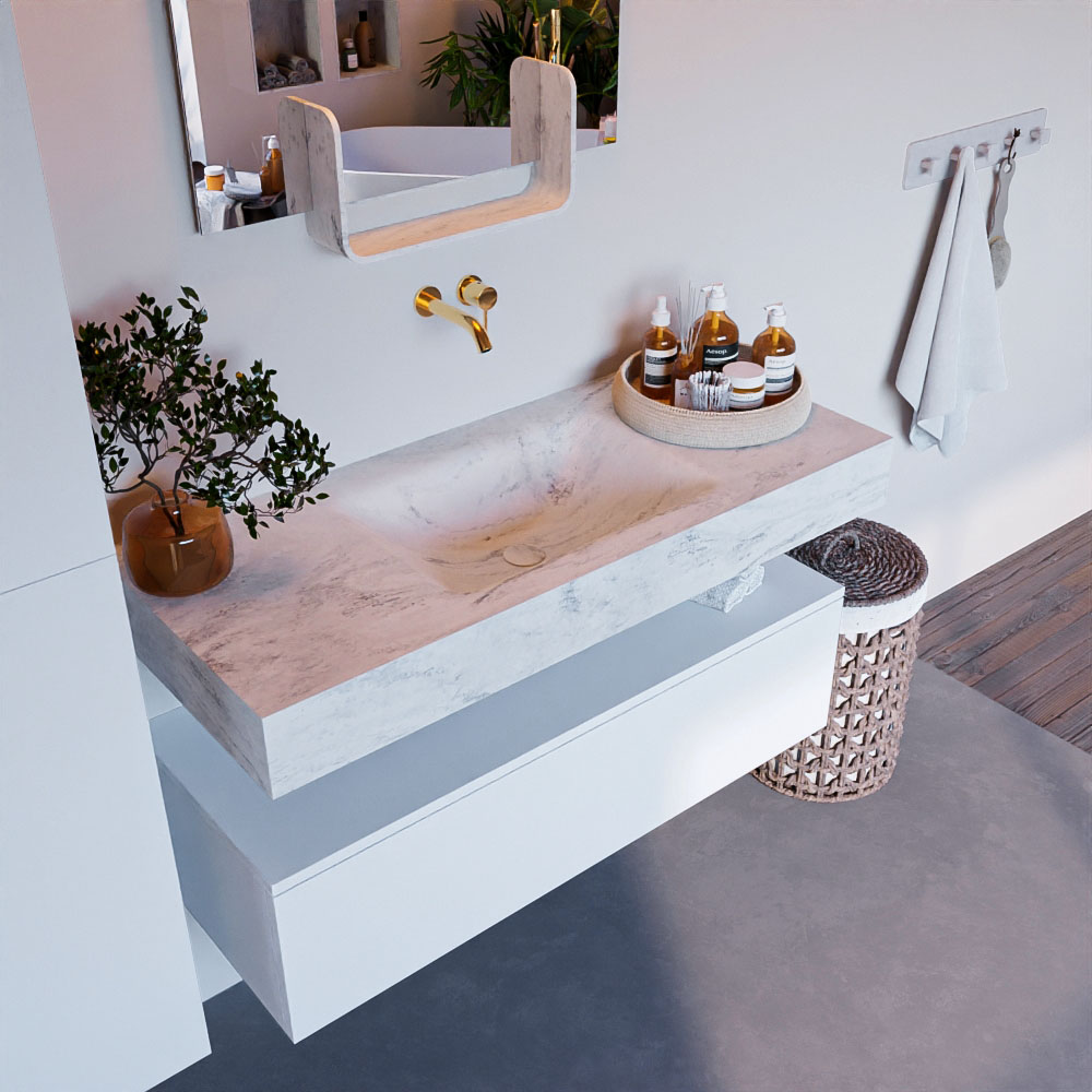 MONDIAZ ALAN-DLUX 110cm mueble de baño Talc 1 cajón. Lavabo CLOUD Centro sin orificios color Opalo. 1 MONDIAZ ALAN-DLUX 110cm mueble de baño Talc 1 cajón. Lavabo CLOUD Centro sin orificios color Opalo.