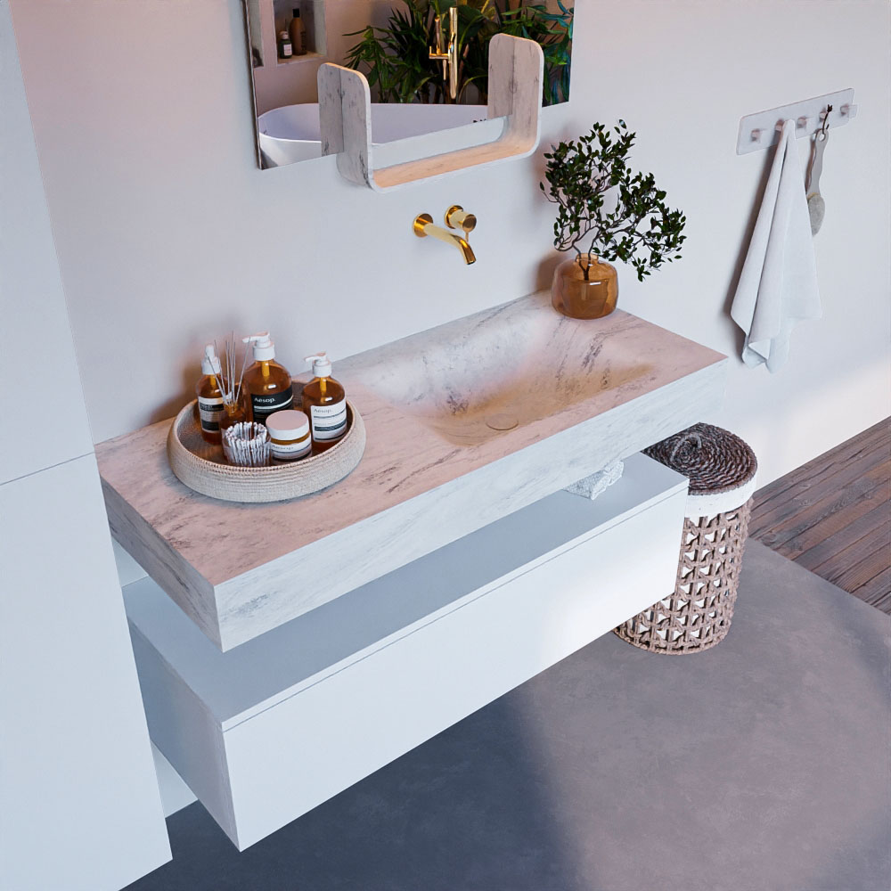 MONDIAZ ALAN-DLUX 110cm mueble de baño Talc 1 cajón. Lavabo CLOUD Derecho sin orificios color Opalo. 1 MONDIAZ ALAN-DLUX 110cm mueble de baño Talc 1 cajón. Lavabo CLOUD Derecho sin orificios color Opalo.