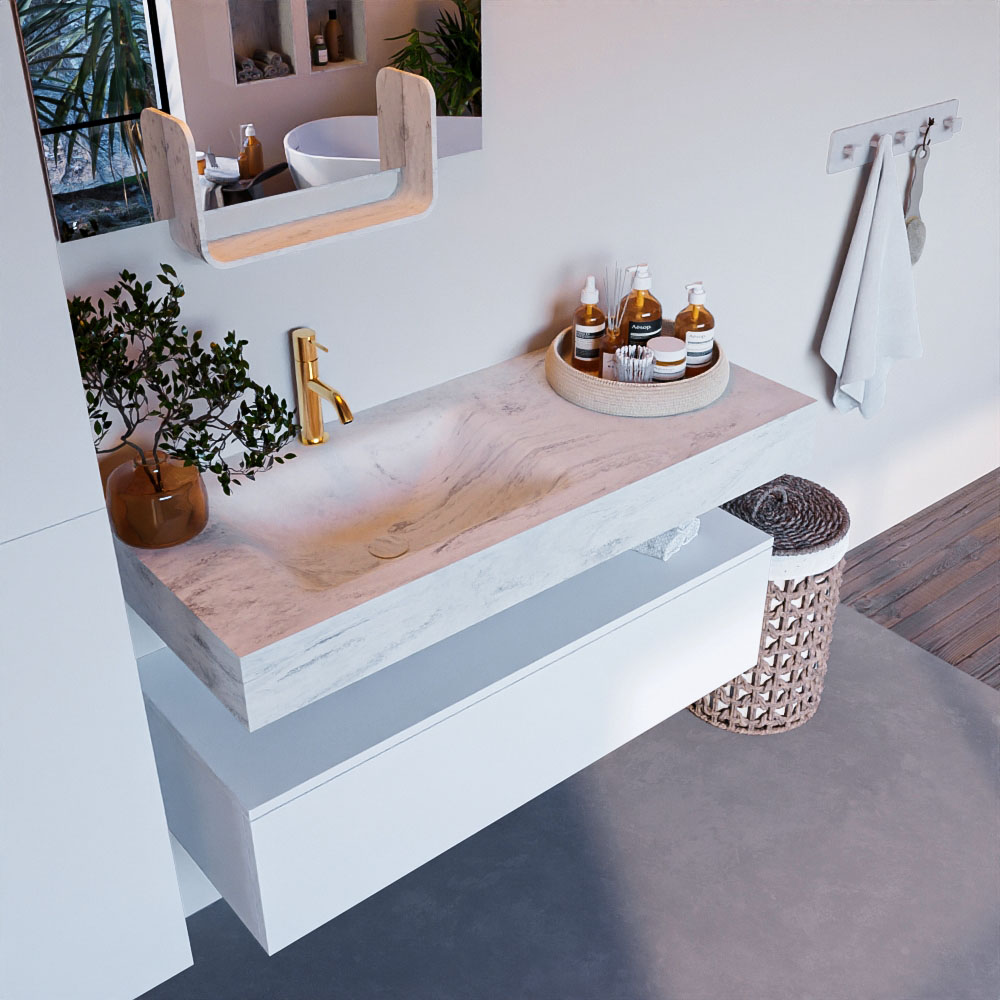 MONDIAZ ALAN-DLUX 110cm mueble de baño Talc 1 cajón. Lavabo CLOUD Izquierda 1 orificio color Opalo. 1 MONDIAZ ALAN-DLUX 110cm mueble de baño Talc 1 cajón. Lavabo CLOUD Izquierda 1 orificio color Opalo.