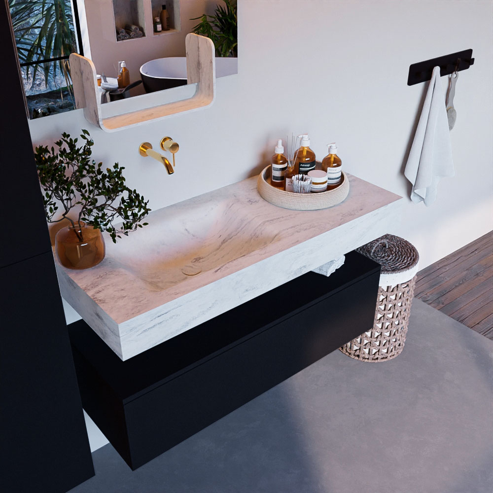 MONDIAZ ALAN-DLUX 110cm mueble de baño Urban 1 cajón. Lavabo CLOUD Izquierda sin orificios color Opalo. 1 MONDIAZ ALAN-DLUX 110cm mueble de baño Urban 1 cajón. Lavabo CLOUD Izquierda sin orificios color Opalo.