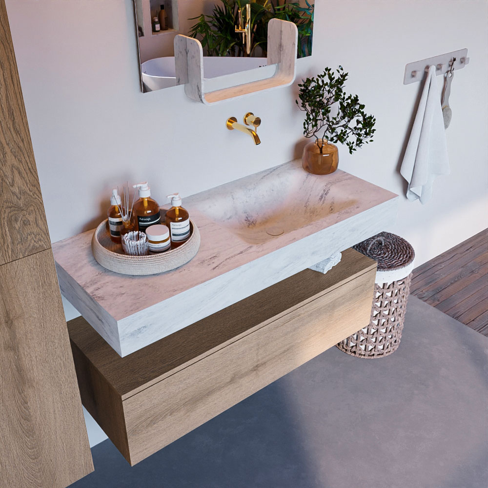 MONDIAZ ALAN-DLUX 110cm mueble de baño Washed Oak 1 cajón. Lavabo CLOUD Derecho sin orificios color Opalo. 1 MONDIAZ ALAN-DLUX 110cm mueble de baño Washed Oak 1 cajón. Lavabo CLOUD Derecho sin orificios color Opalo.