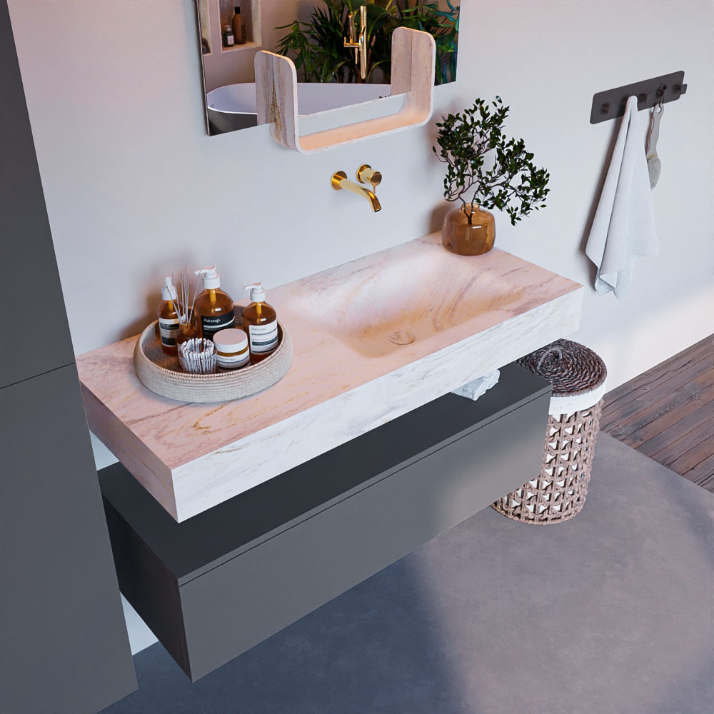 MONDIAZ ALAN-DLUX 110cm mueble de baño Plata 1 cajón. Lavabo CLOUD Derecho sin orificios color Ostra. 1 MONDIAZ ALAN-DLUX 110cm mueble de baño Plata 1 cajón. Lavabo CLOUD Derecho sin orificios color Ostra.