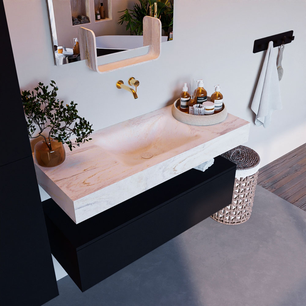 MONDIAZ ALAN-DLUX 110cm mueble de baño Urban 1 cajón. Lavabo CLOUD Centro sin orificios color Ostra. 1 MONDIAZ ALAN-DLUX 110cm mueble de baño Urban 1 cajón. Lavabo CLOUD Centro sin orificios color Ostra.