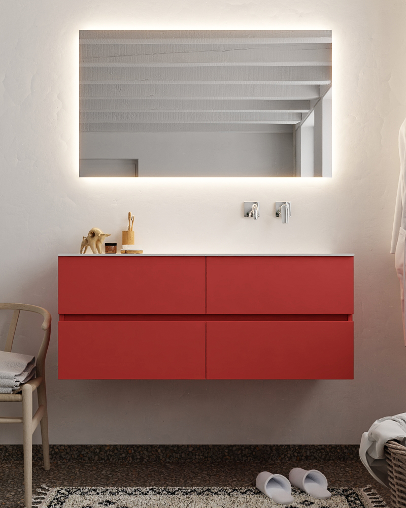 MONDIAZ VICA 120cm mueble de baño Fire 4 cajones lavabo CLOUD Derecho sin orificio con espejo LED. 3 MONDIAZ VICA 120cm mueble de baño Fire 4 cajones lavabo CLOUD Derecho sin orificio con espejo LED. - Imagen 3
