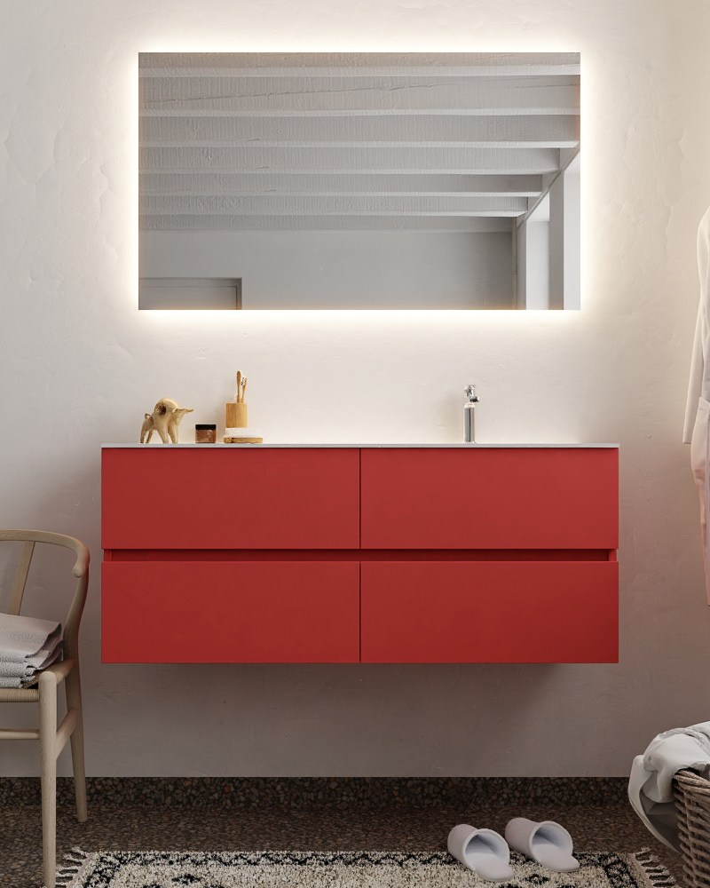 MONDIAZ VICA 120cm mueble de baño Fire 4 cajones lavabo CLOUD Derecho 1 orificio con espejo LED. 3 MONDIAZ VICA 120cm mueble de baño Fire 4 cajones lavabo CLOUD Derecho 1 orificio con espejo LED. - Imagen 3