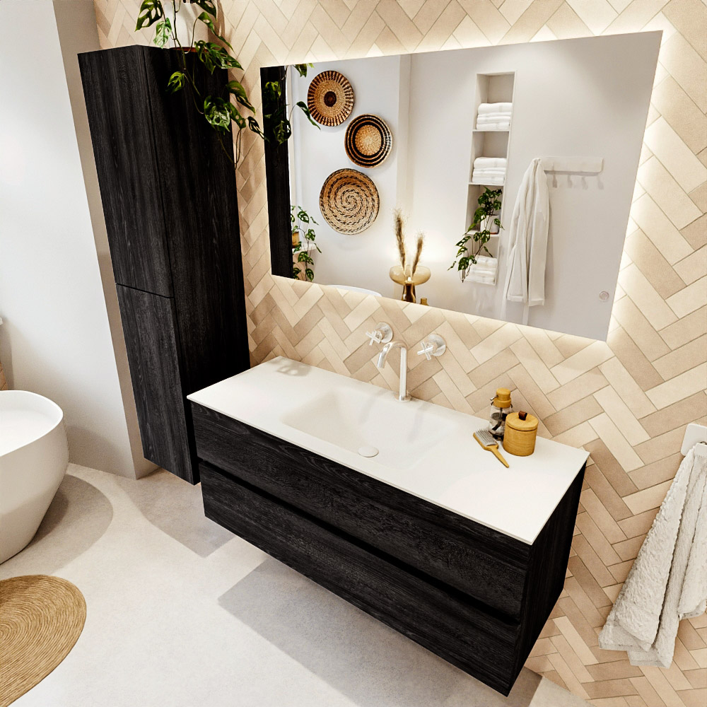 MONDIAZ VICA 120cm mueble de baño Antracite 2 cajones. Lavabo CLOUD Centro 1 orificio color Talc con espejo LED. 1 MONDIAZ VICA 120cm mueble de baño Antracite 2 cajones. Lavabo CLOUD Centro 1 orificio color Talc con espejo LED.