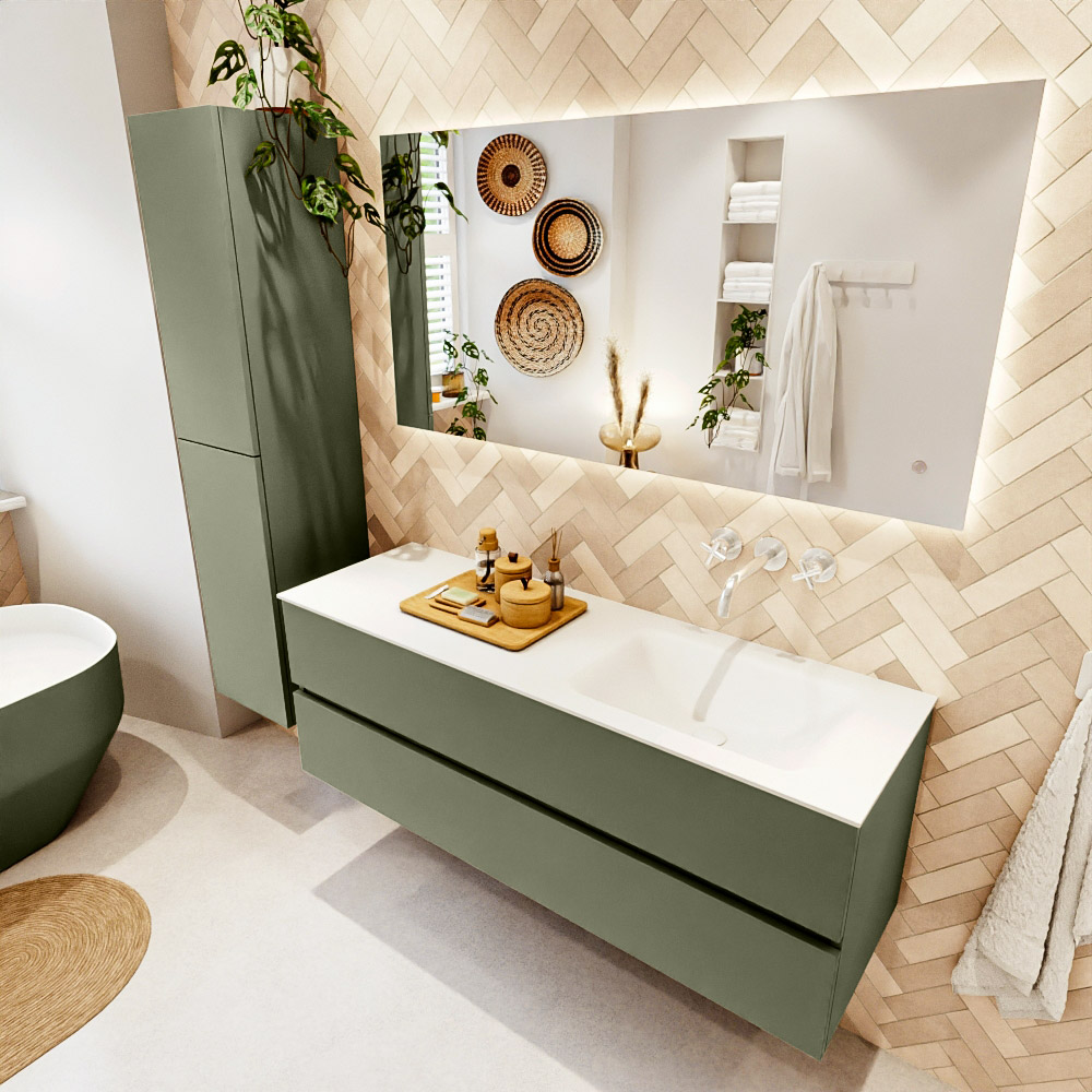 MONDIAZ VICA 140cm mueble de baño Army 2 cajones. Lavabo CLOUD Derecho sin orificio color Talc con espejo LED. 1 MONDIAZ VICA 140cm mueble de baño Army 2 cajones. Lavabo CLOUD Derecho sin orificio color Talc con espejo LED.