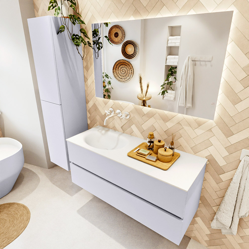MONDIAZ VICA 120cm mueble de baño Cale 2 cajones. Lavabo MOON Izquierda sin orificio color Talc con espejo LED. 1 MONDIAZ VICA 120cm mueble de baño Cale 2 cajones. Lavabo MOON Izquierda sin orificio color Talc con espejo LED.