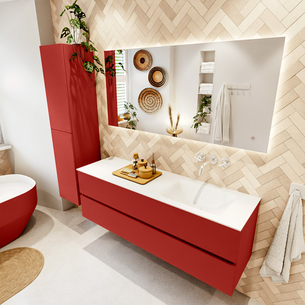 MONDIAZ VICA 150cm mueble de baño Fire 2 cajones. Lavabo CLOUD Derecho sin orificio color Talc con espejo LED. 1 MONDIAZ VICA 150cm mueble de baño Fire 2 cajones. Lavabo CLOUD Derecho sin orificio color Talc con espejo LED.