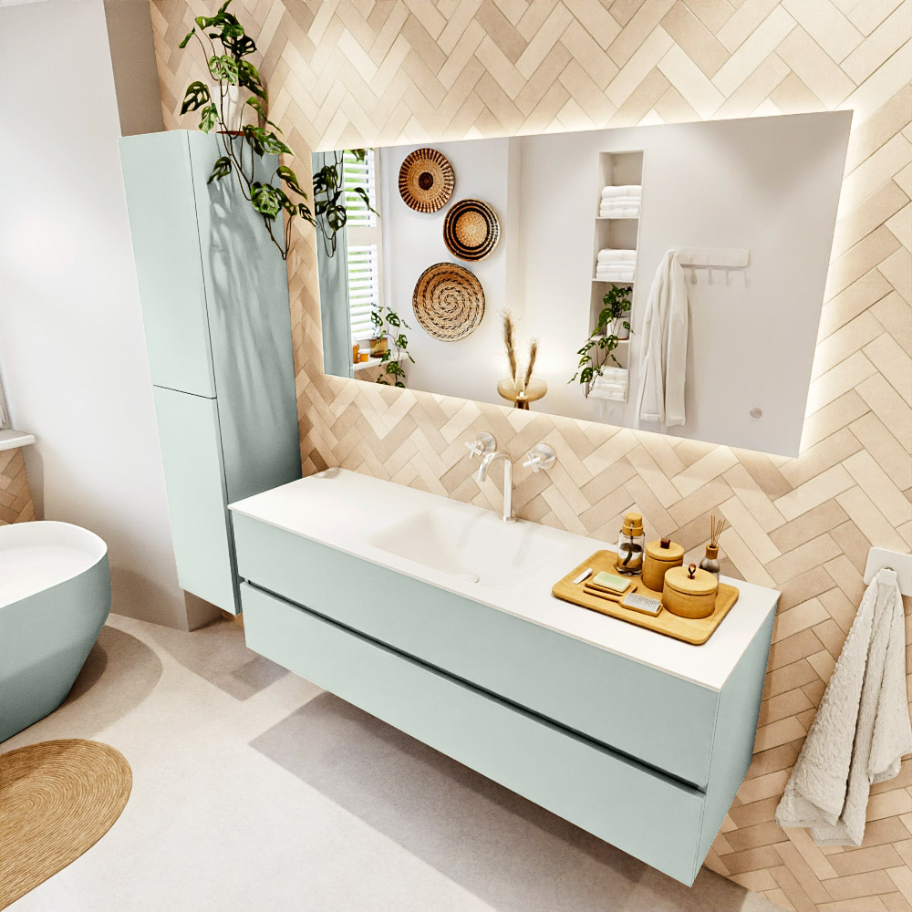 MONDIAZ VICA 150cm mueble de baño Greey 2 cajones. Lavabo CLOUD Centro 1 orificio color Talc con espejo LED. 1 MONDIAZ VICA 150cm mueble de baño Greey 2 cajones. Lavabo CLOUD Centro 1 orificio color Talc con espejo LED.