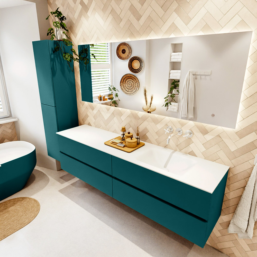 MONDIAZ VICA 190cm mueble de baño Smag 4 cajones. Lavabo CLOUD Derecho sin orificio color Talc con espejo LED. 1 MONDIAZ VICA 190cm mueble de baño Smag 4 cajones. Lavabo CLOUD Derecho sin orificio color Talc con espejo LED.