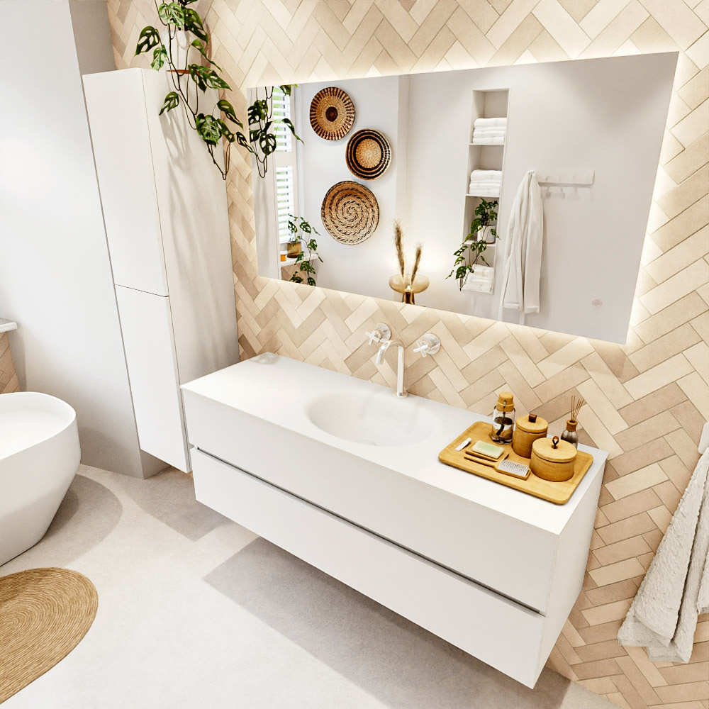 MONDIAZ VICA 140cm mueble de baño Talc 2 cajones. Lavabo MOON Centro 1 orificio color Talc con espejo LED. 1 MONDIAZ VICA 140cm mueble de baño Talc 2 cajones. Lavabo MOON Centro 1 orificio color Talc con espejo LED.