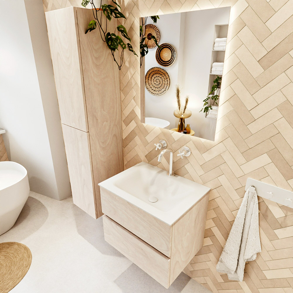 MONDIAZ VICA 60cm mueble de baño Underlayment 2 cajones. Lavabo CLOUD Centro 1 orificio color Talc con espejo LED. 1 MONDIAZ VICA 60cm mueble de baño Underlayment 2 cajones. Lavabo CLOUD Centro 1 orificio color Talc con espejo LED.