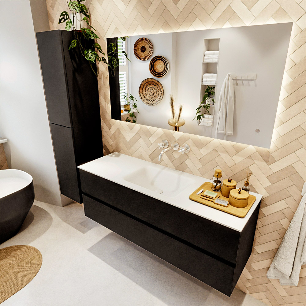MONDIAZ VICA 140cm mueble de baño Urban 2 cajones. Lavabo CLOUD Centro sin orificio color Talc con espejo LED. 1 MONDIAZ VICA 140cm mueble de baño Urban 2 cajones. Lavabo CLOUD Centro sin orificio color Talc con espejo LED.