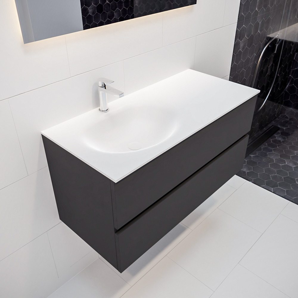 MONDIAZ VICA 100cm mueble de baño Dark Grey 2 cajones lavabo MOON Izquierda 1 orificio con espejo LED. 1 MONDIAZ VICA 100cm mueble de baño Dark Grey 2 cajones lavabo MOON Izquierda 1 orificio con espejo LED.