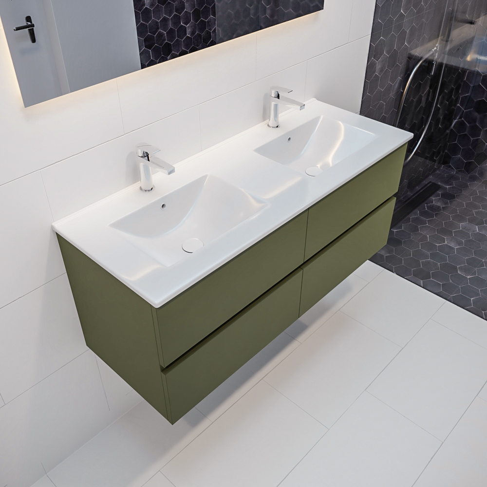 MONDIAZ VICA 120cm mueble de baño Army 4 cajones lavabo DENIA Doble 2 orificios con espejo LED. 1 MONDIAZ VICA 120cm mueble de baño Army 4 cajones lavabo DENIA Doble 2 orificios con espejo LED.