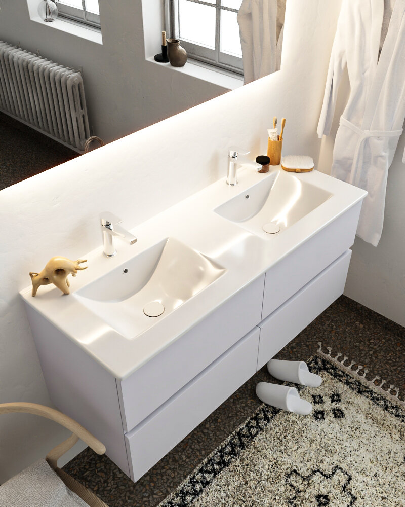 MONDIAZ VICA 120cm mueble de baño Cale 4 cajones lavabo DENIA Doble 2 orificios con espejo LED. 1 MONDIAZ VICA 120cm mueble de baño Cale 4 cajones lavabo DENIA Doble 2 orificios con espejo LED.