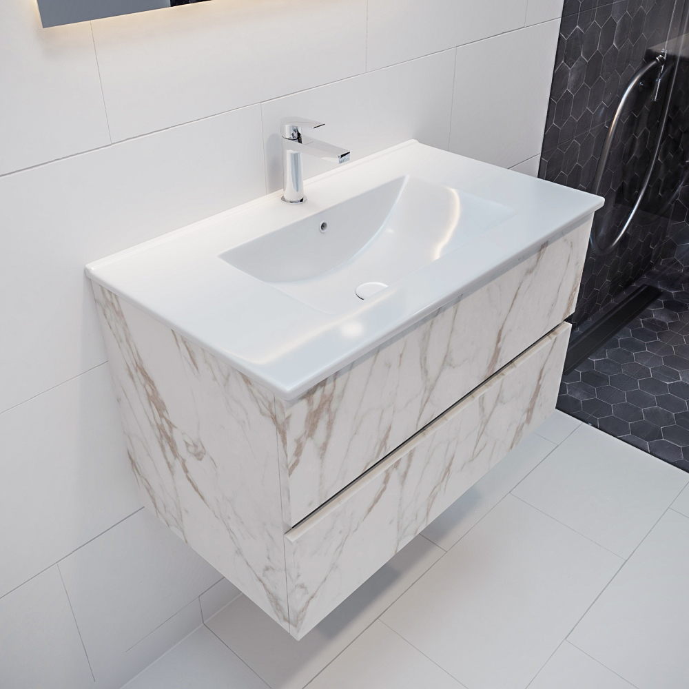 MONDIAZ VICA 80cm mueble de baño Carrara 2 cajones lavabo DENIA Centro 1 orificio con espejo LED. 1 MONDIAZ VICA 80cm mueble de baño Carrara 2 cajones lavabo DENIA Centro 1 orificio con espejo LED.