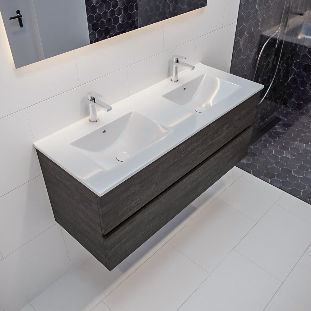 MONDIAZ VICA 120cm mueble de baño Dark Brown 2 cajones lavabo DENIA Doble 2 orificios con espejo LED. 1 MONDIAZ VICA 120cm mueble de baño Dark Brown 2 cajones lavabo DENIA Doble 2 orificios con espejo LED.
