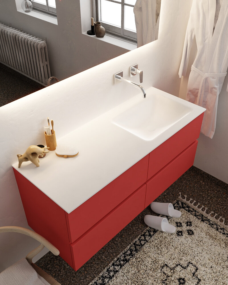 MONDIAZ VICA 120cm mueble de baño Fire 4 cajones lavabo CLOUD Derecho sin orificio con espejo LED. 1 MONDIAZ VICA 120cm mueble de baño Fire 4 cajones lavabo CLOUD Derecho sin orificio con espejo LED.