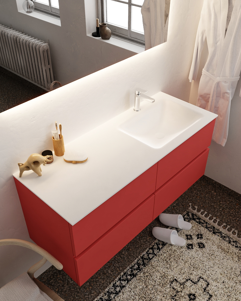 MONDIAZ VICA 120cm mueble de baño Fire 4 cajones lavabo CLOUD Derecho 1 orificio con espejo LED. 1 MONDIAZ VICA 120cm mueble de baño Fire 4 cajones lavabo CLOUD Derecho 1 orificio con espejo LED.