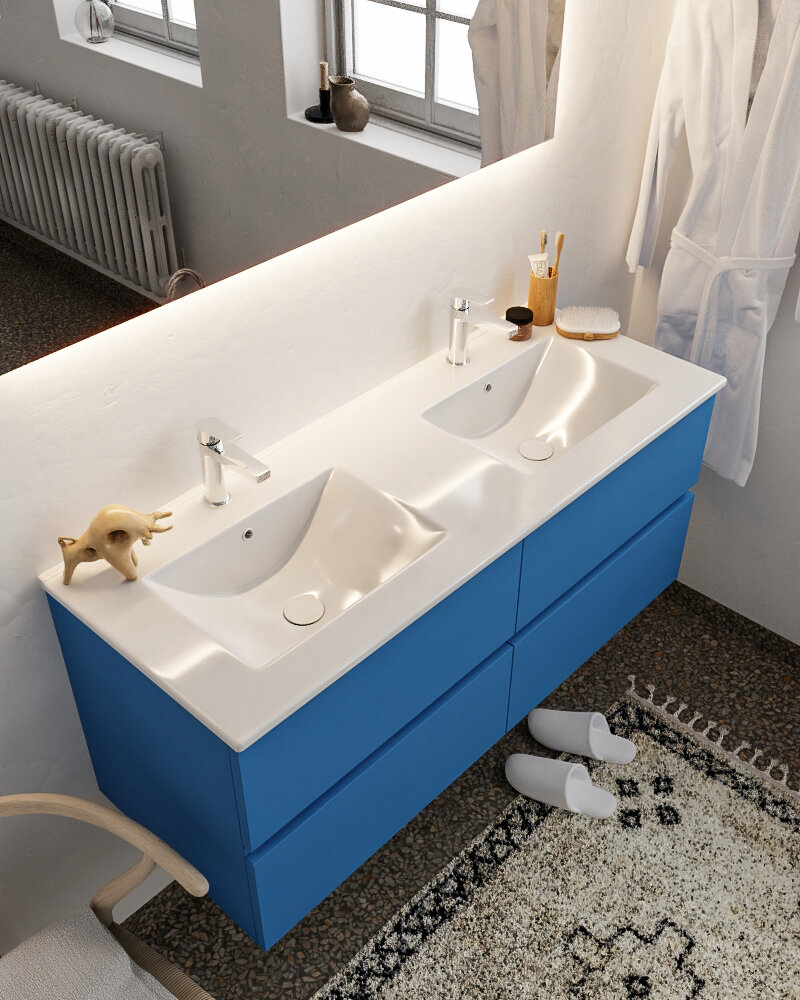 MONDIAZ VICA 120cm mueble de baño Jeans 4 cajones lavabo DENIA Doble 2 orificios con espejo LED. 1 MONDIAZ VICA 120cm mueble de baño Jeans 4 cajones lavabo DENIA Doble 2 orificios con espejo LED.