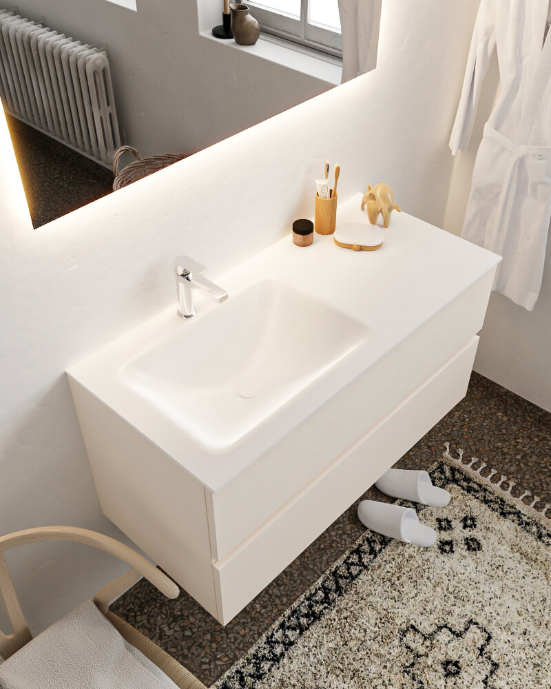MONDIAZ VICA 100cm mueble de baño Linen 2 cajones lavabo CLOUD Izquierda 1 orificio con espejo LED. 1 MONDIAZ VICA 100cm mueble de baño Linen 2 cajones lavabo CLOUD Izquierda 1 orificio con espejo LED.