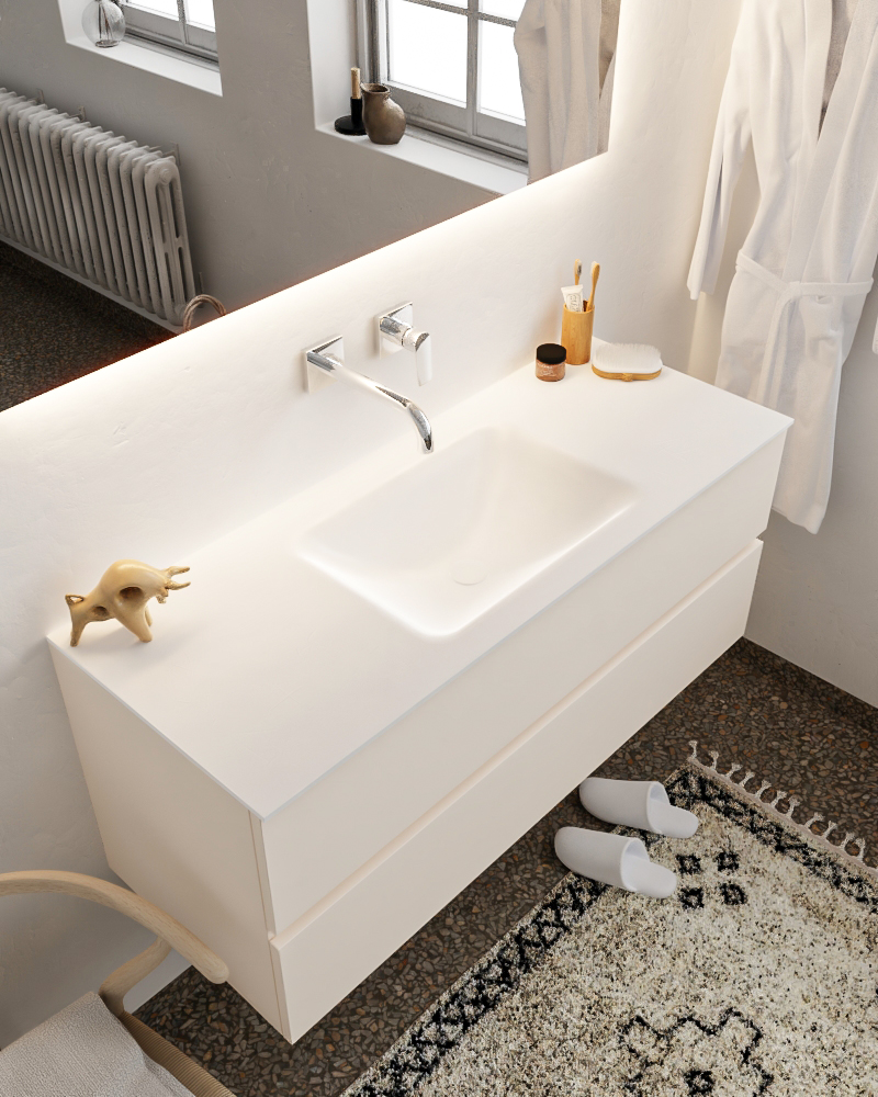 MONDIAZ VICA 120cm mueble de baño Linen 2 cajones lavabo CLOUD Centro sin orificio con espejo LED. 1 MONDIAZ VICA 120cm mueble de baño Linen 2 cajones lavabo CLOUD Centro sin orificio con espejo LED.