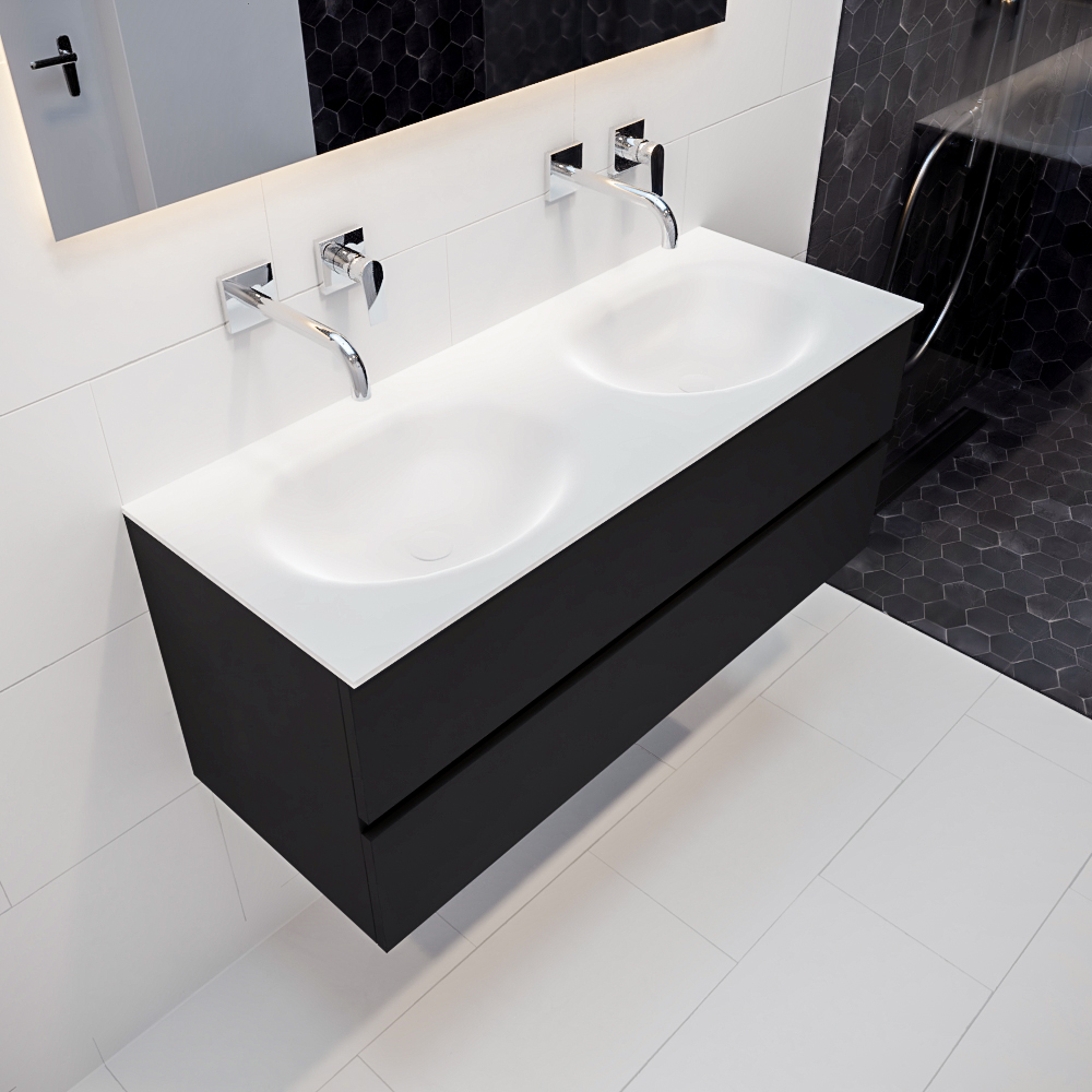 MONDIAZ VICA 120cm mueble de baño Urban 2 cajones lavabo MOON Doble sin orificio con espejo LED. 1 MONDIAZ VICA 120cm mueble de baño Urban 2 cajones lavabo MOON Doble sin orificio con espejo LED.