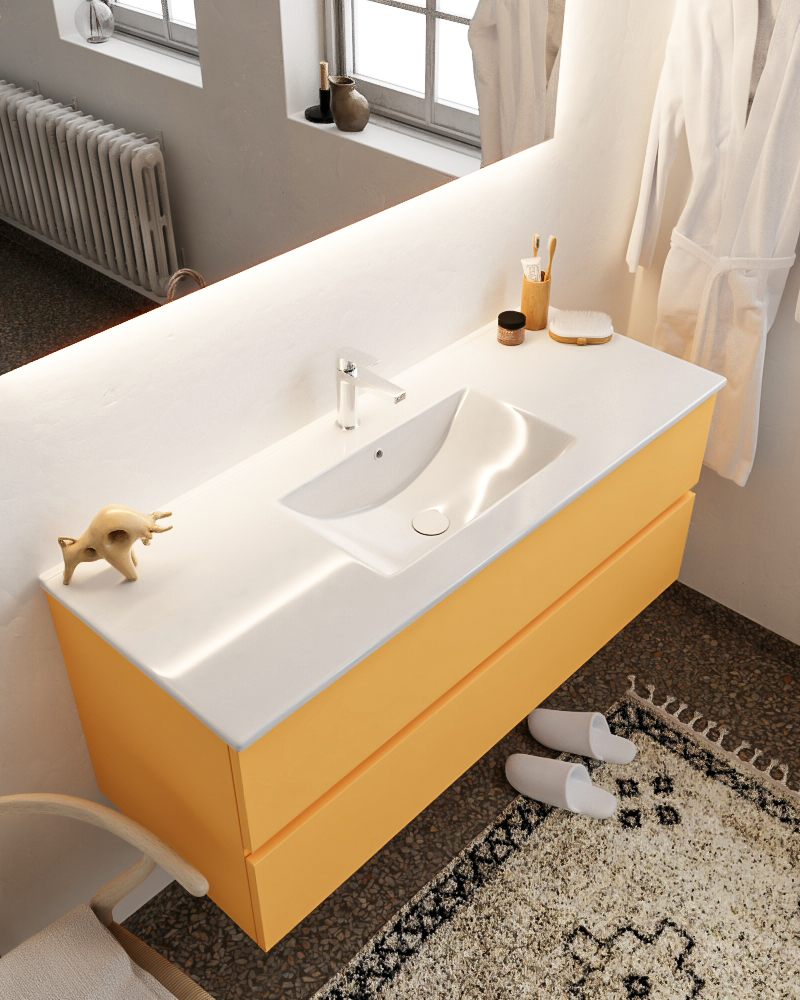 MONDIAZ VICA 120cm mueble de baño Ocher 2 cajones lavabo DENIA Centro 1 orificio con espejo LED. 1 MONDIAZ VICA 120cm mueble de baño Ocher 2 cajones lavabo DENIA Centro 1 orificio con espejo LED.
