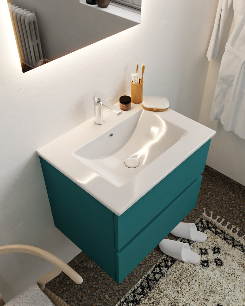 MONDIAZ VICA 60cm mueble de baño Smag 2 cajones lavabo DENIA Centro 1 orificio con espejo LED. 1 MONDIAZ VICA 60cm mueble de baño Smag 2 cajones lavabo DENIA Centro 1 orificio con espejo LED.