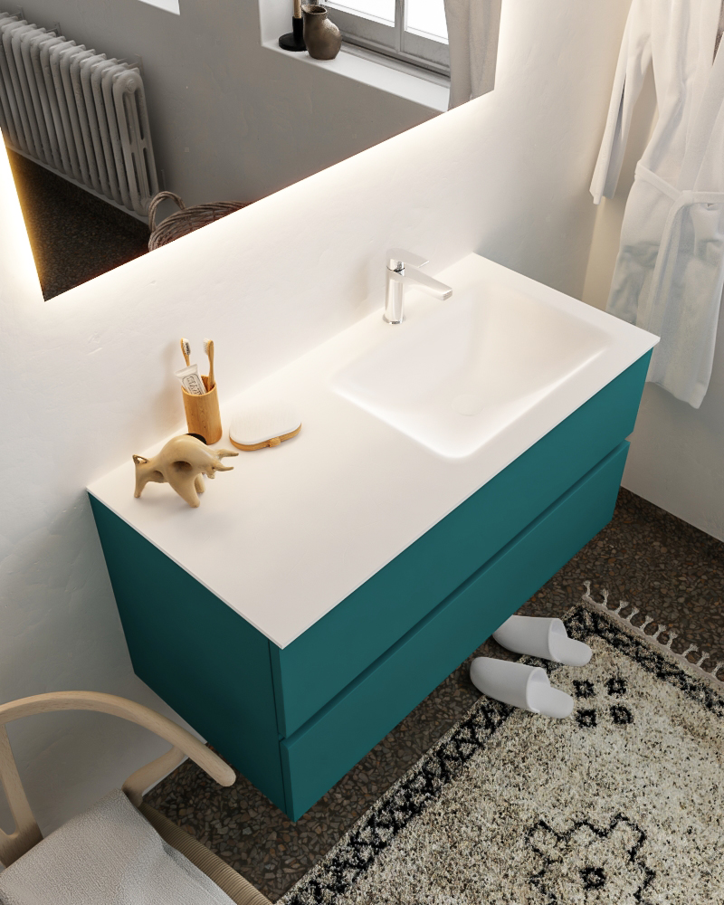 MONDIAZ VICA 100cm mueble de baño Smag 2 cajones lavabo CLOUD Derecho 1 orificio con espejo LED. 1 MONDIAZ VICA 100cm mueble de baño Smag 2 cajones lavabo CLOUD Derecho 1 orificio con espejo LED.