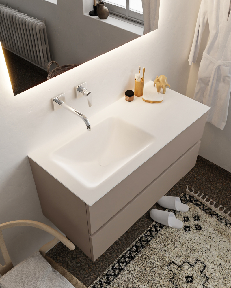 MONDIAZ VICA 100cm mueble de baño Smoke 2 cajones lavabo CLOUD Izquierda sin orificio con espejo LED. 1 MONDIAZ VICA 100cm mueble de baño Smoke 2 cajones lavabo CLOUD Izquierda sin orificio con espejo LED.