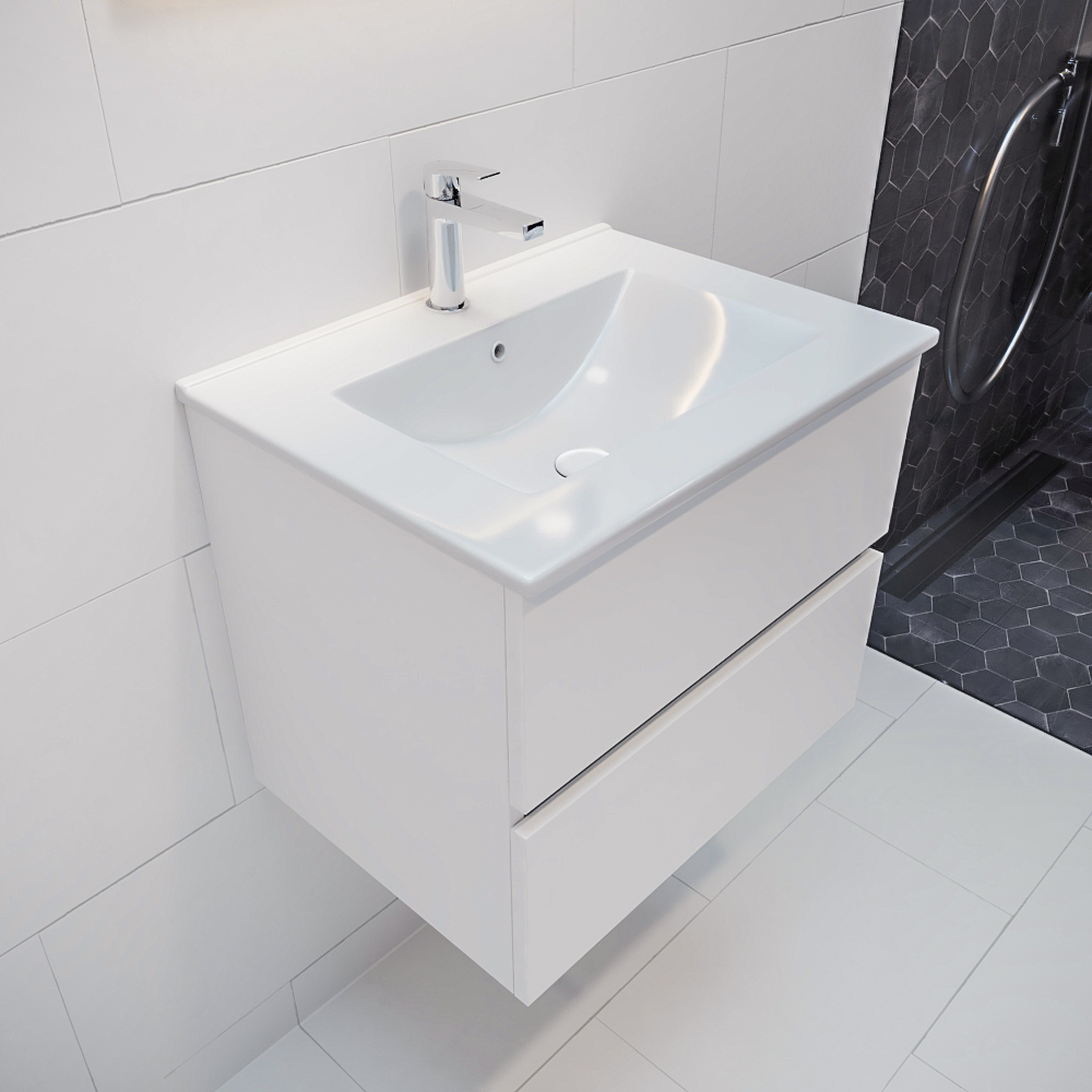 MONDIAZ VICA 60cm mueble de baño Talc 2 cajones lavabo DENIA Centro 1 orificio con espejo LED. 1 MONDIAZ VICA 60cm mueble de baño Talc 2 cajones lavabo DENIA Centro 1 orificio con espejo LED.